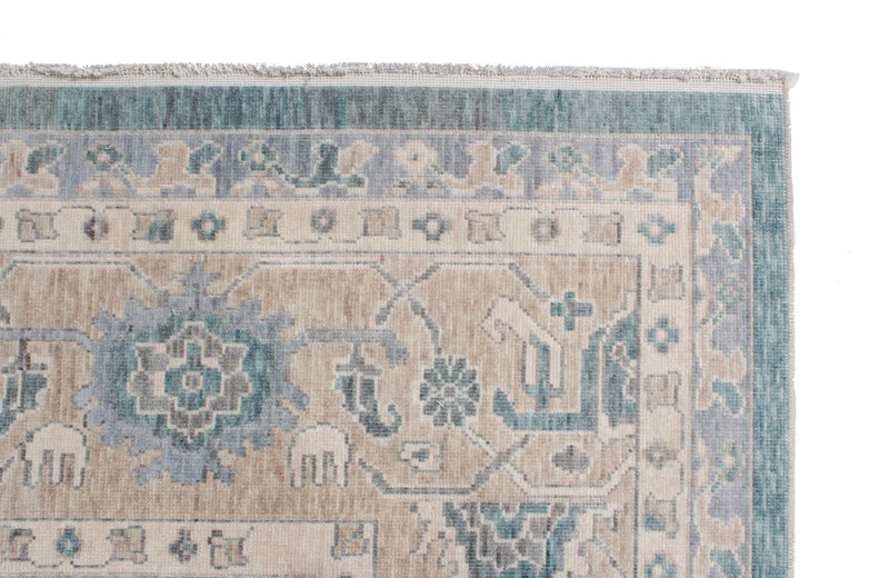 10x14 Blue and Beige Turkish Traditional Rug