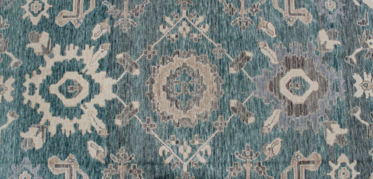 10x14 Blue and Beige Turkish Traditional Rug