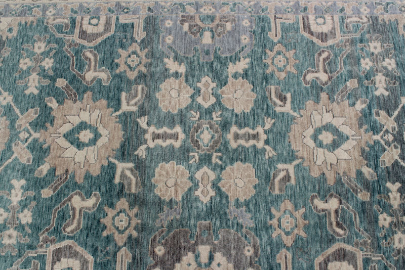 10x14 Blue and Beige Turkish Traditional Rug