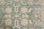 10x14 Green and Beige Turkish Traditional Rug