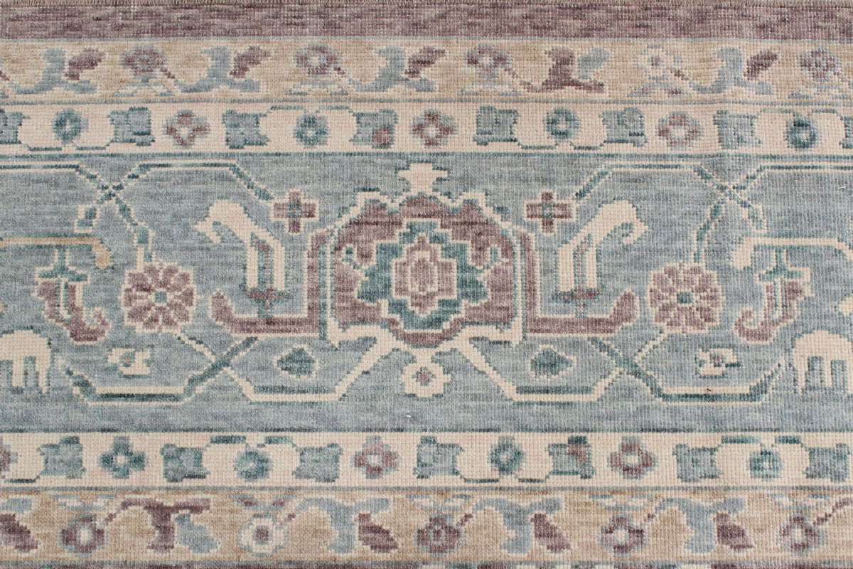 10x14 Blue and Ivory Turkish Traditional Rug
