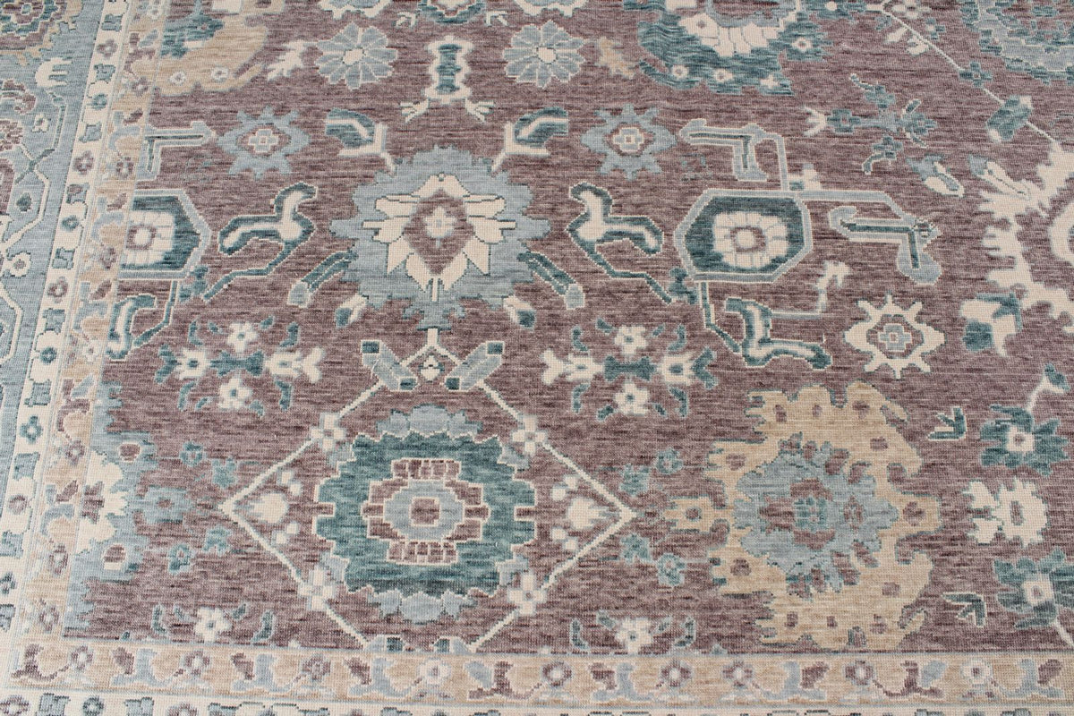 10x14 Blue and Ivory Turkish Traditional Rug