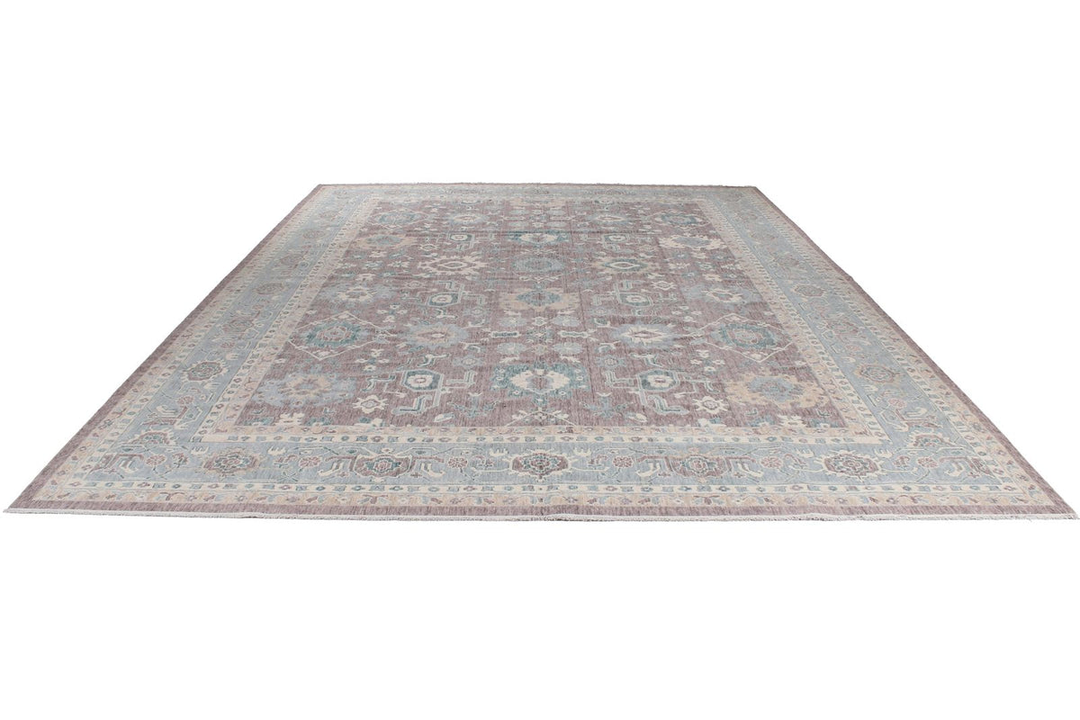 10x14 Blue and Ivory Turkish Traditional Rug
