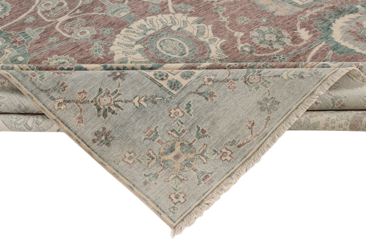 9x12 Purple and Blue Turkish Traditional Rug