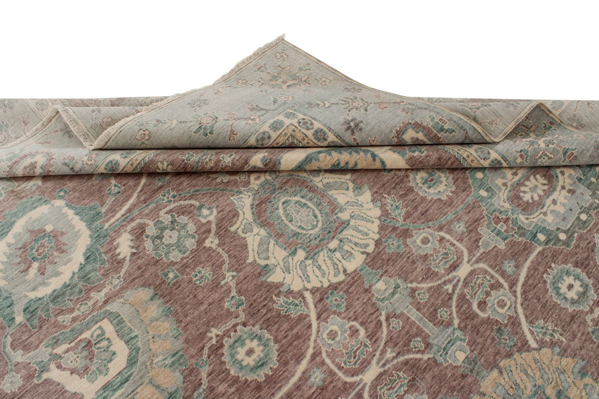 9x12 Purple and Blue Turkish Traditional Rug