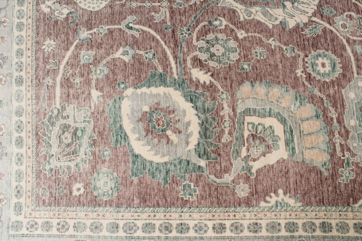 9x12 Purple and Blue Turkish Traditional Rug