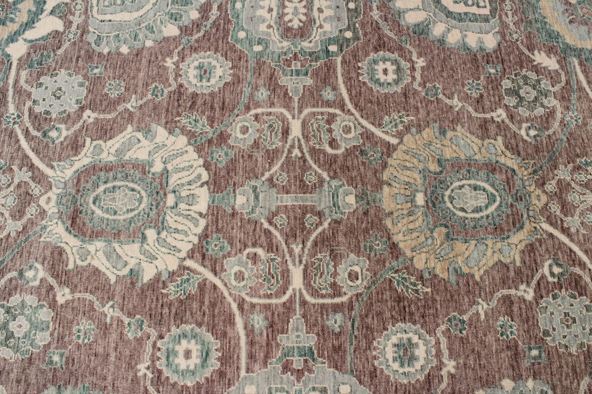 9x12 Purple and Blue Turkish Traditional Rug