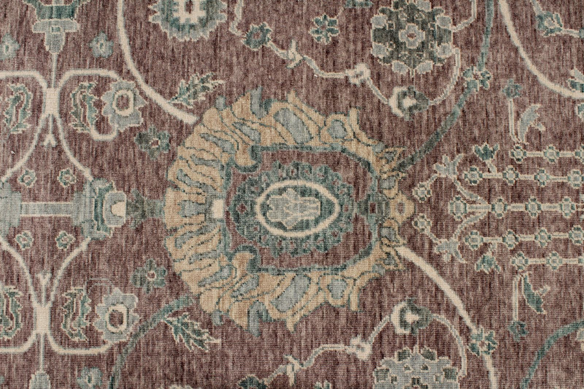 9x12 Purple and Blue Turkish Traditional Rug