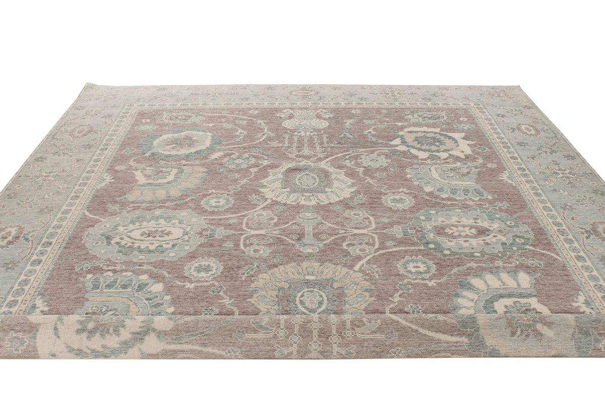 9x12 Purple and Blue Turkish Traditional Rug