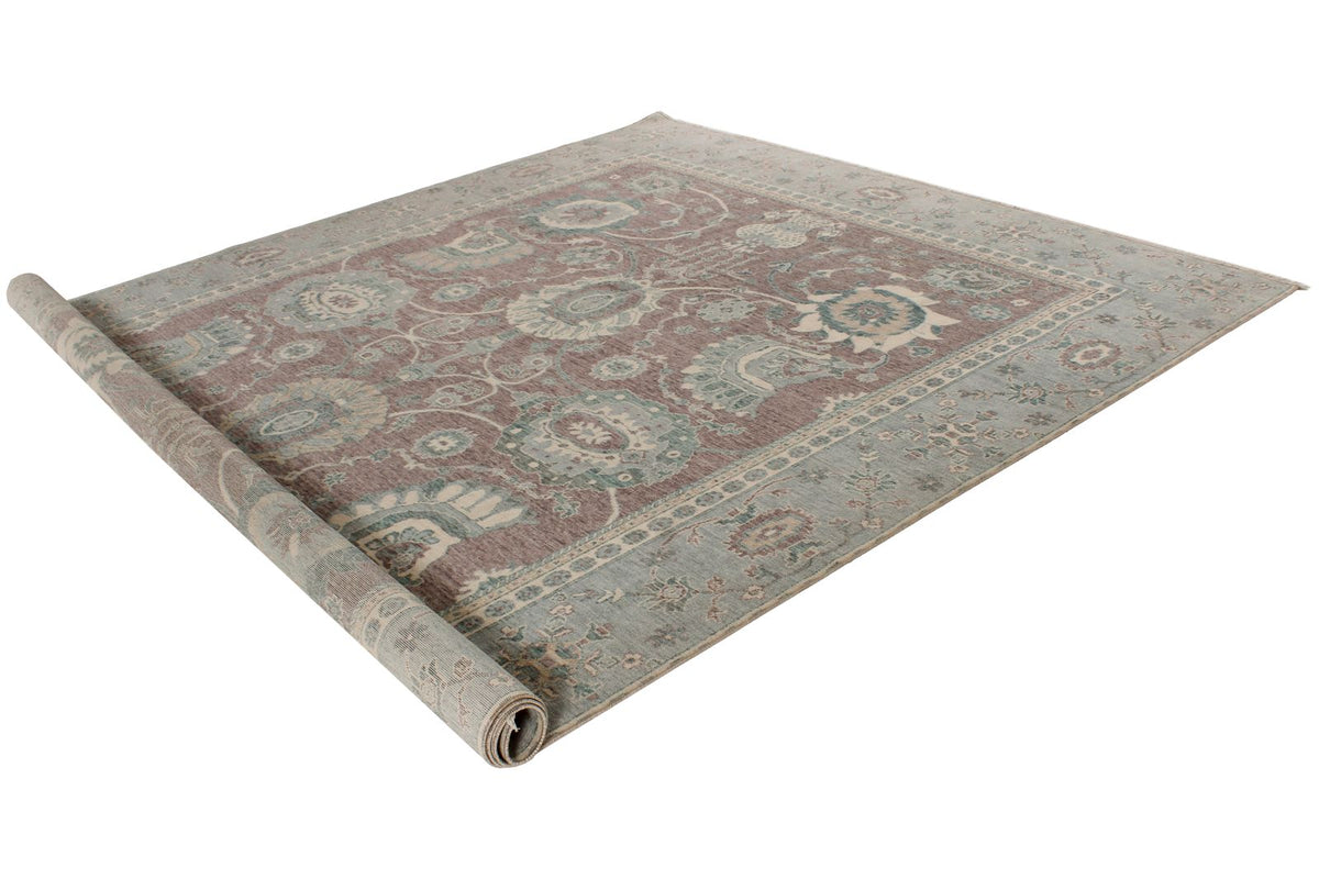 9x12 Purple and Blue Turkish Traditional Rug