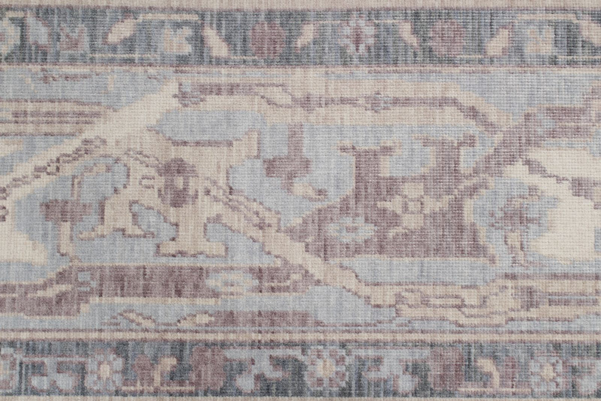 8x10 Ivory and Blue Turkish Traditional Rug
