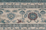 8x11 Blue and Ivory Turkish Traditional Rug