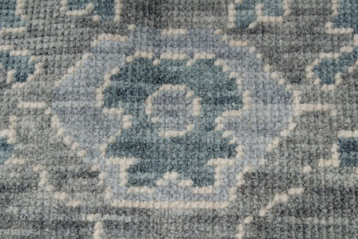 8x11 Blue and Ivory Turkish Traditional Rug