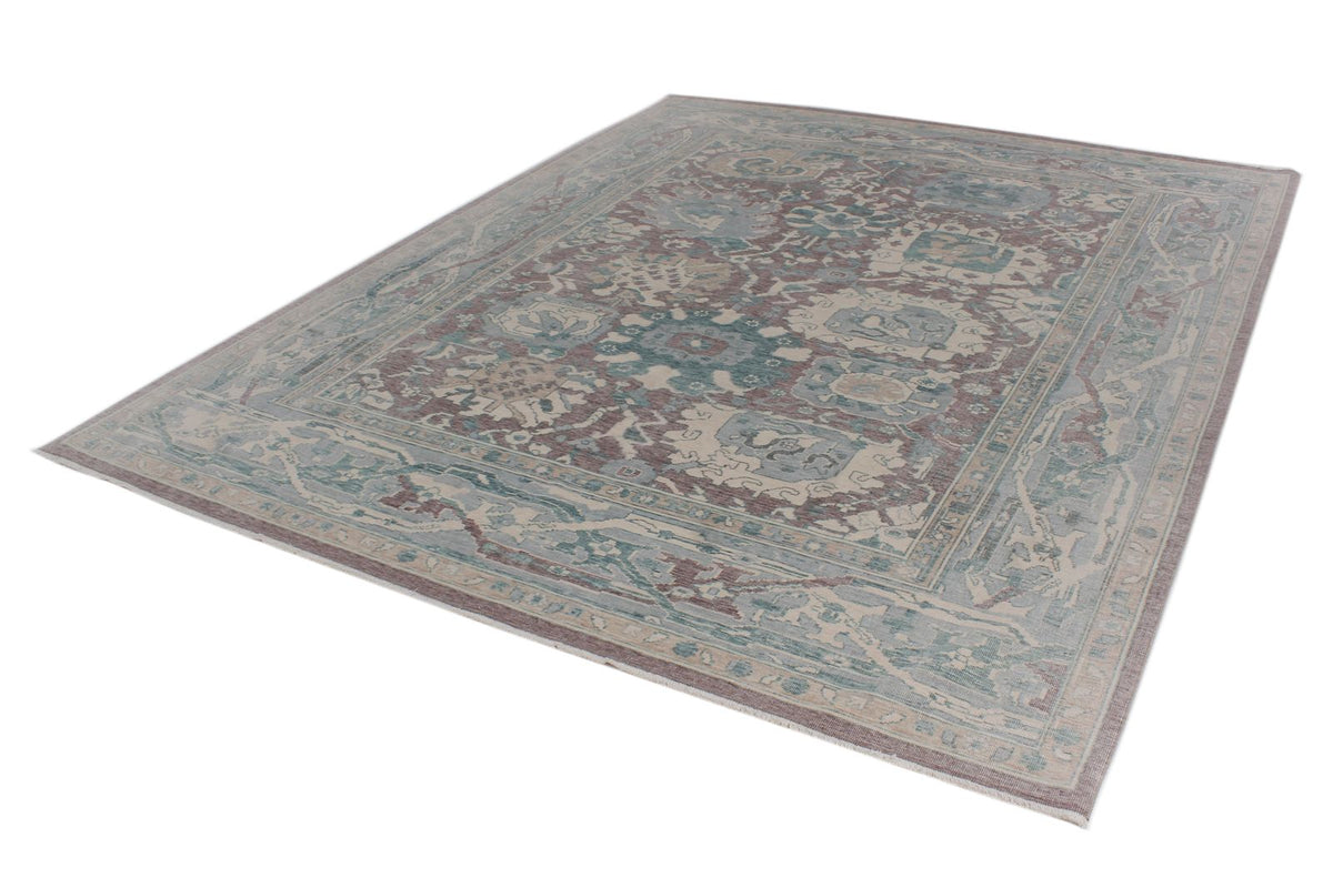 8x10 Purple and Blue Turkish Traditional Rug