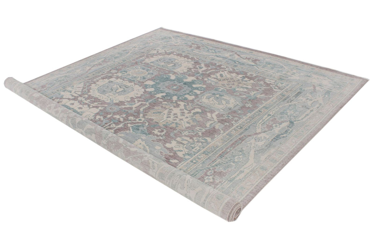 8x10 Purple and Blue Turkish Traditional Rug