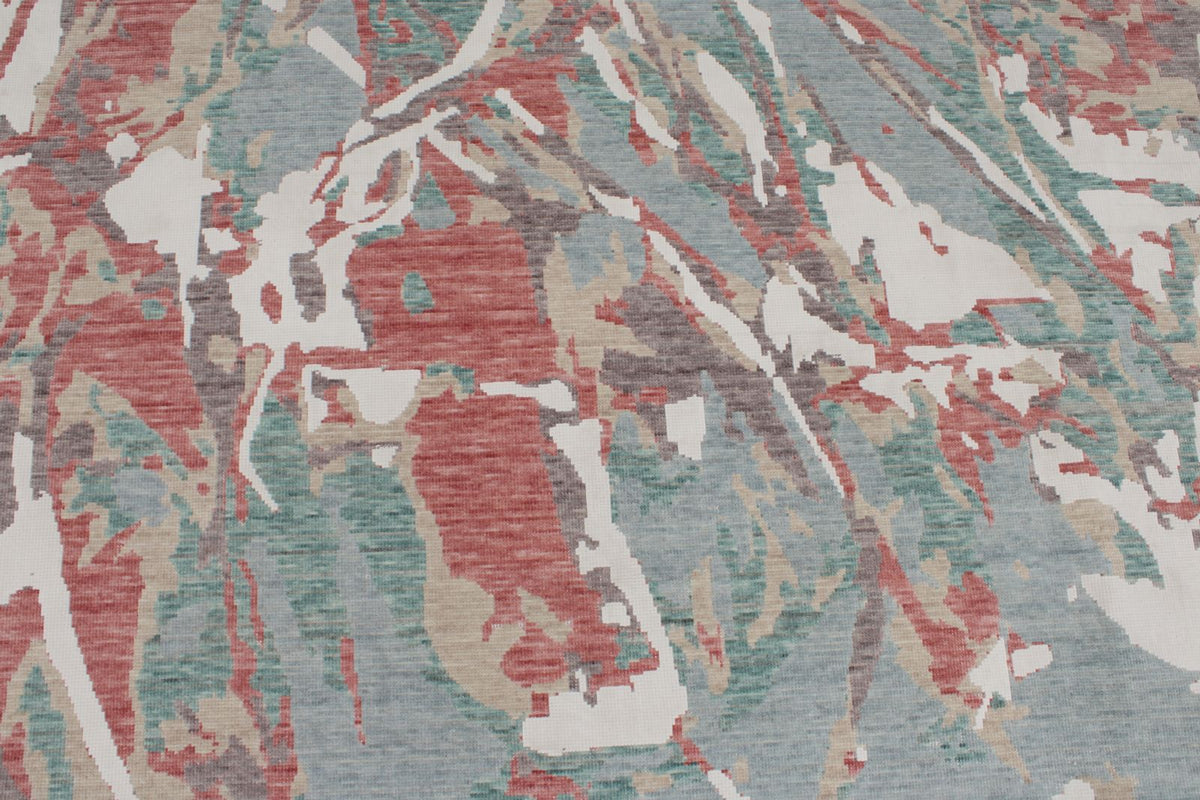 8x11 Blue and Multicolor Turkish Traditional Rug