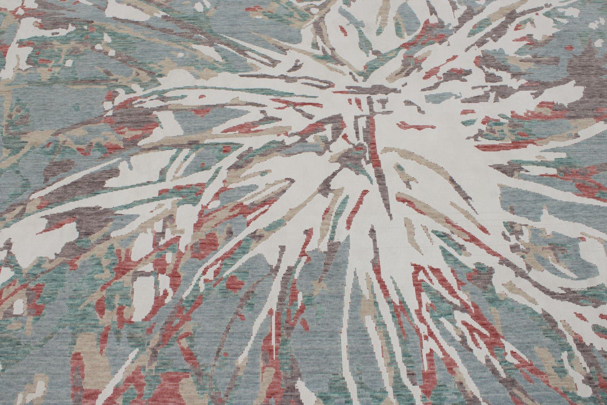 8x11 Blue and Multicolor Turkish Traditional Rug