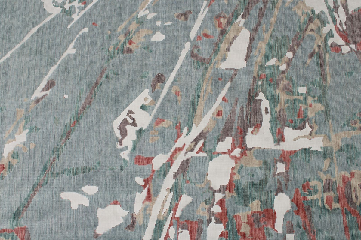 8x11 Blue and Multicolor Turkish Traditional Rug