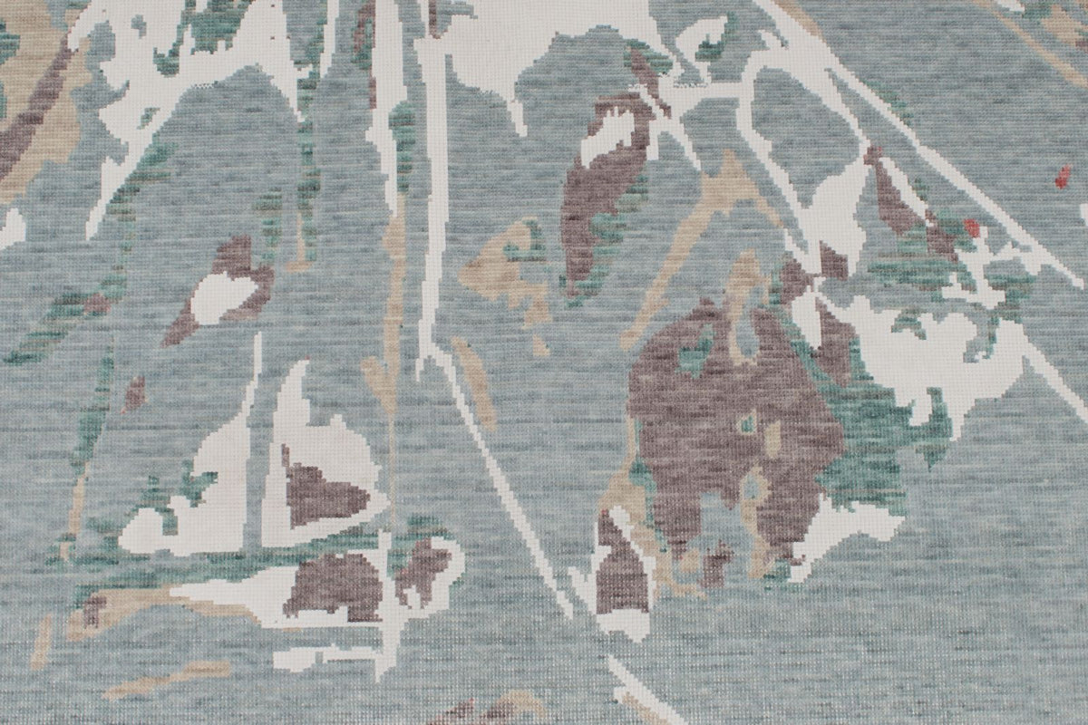 8x11 Blue and Multicolor Turkish Traditional Rug