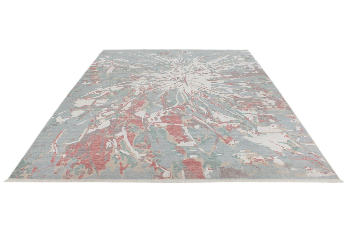 8x11 Blue and Multicolor Turkish Traditional Rug