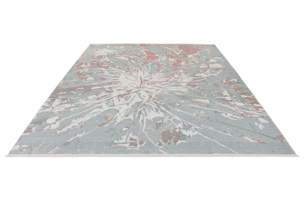 8x11 Blue and Multicolor Turkish Traditional Rug