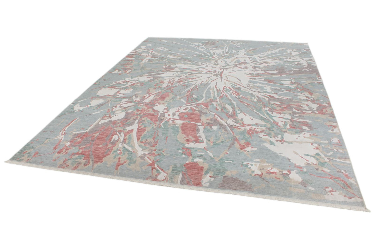 8x11 Blue and Multicolor Turkish Traditional Rug