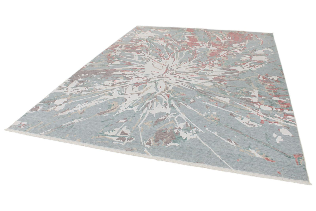 8x11 Blue and Multicolor Turkish Traditional Rug