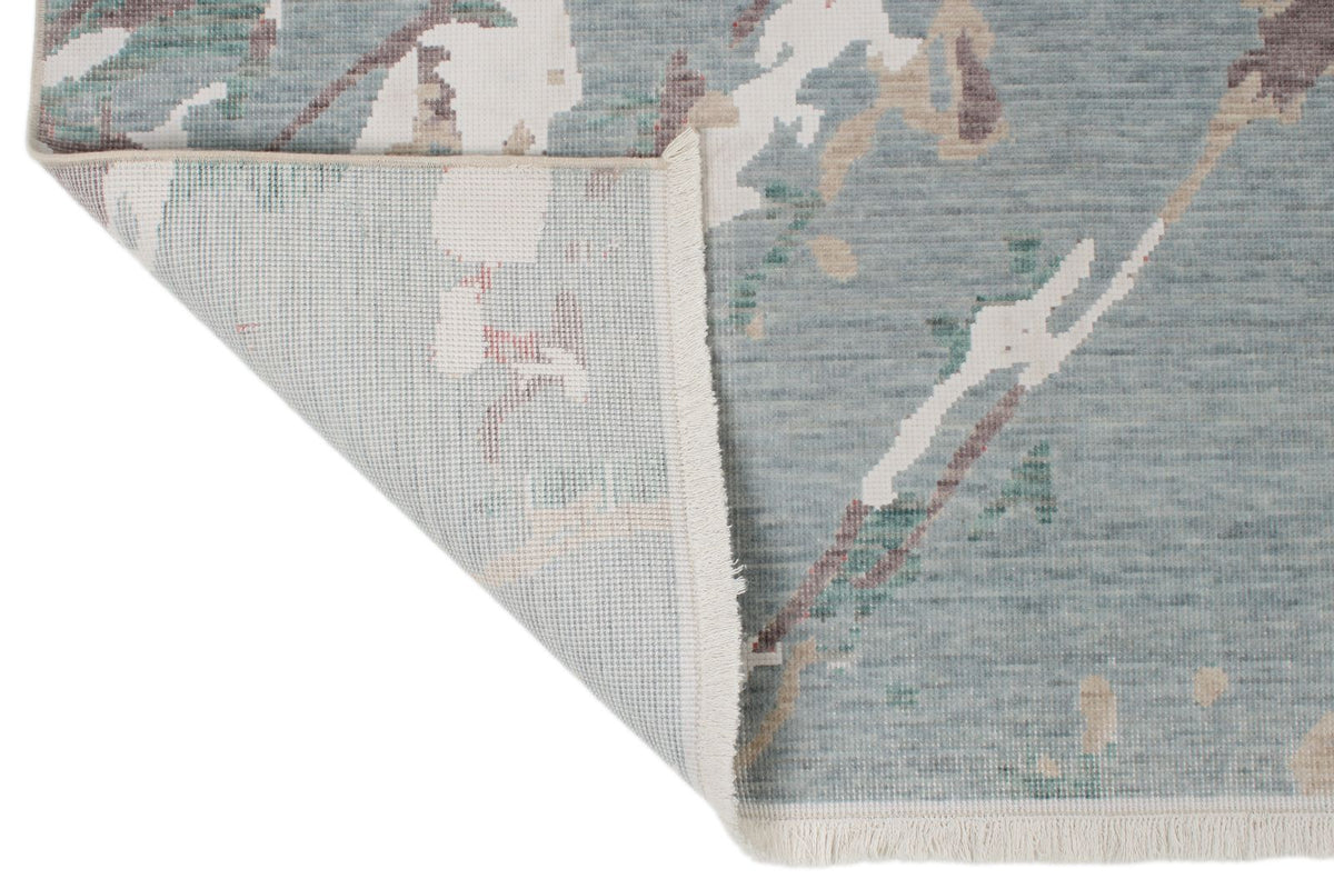 8x11 Blue and Multicolor Turkish Traditional Rug