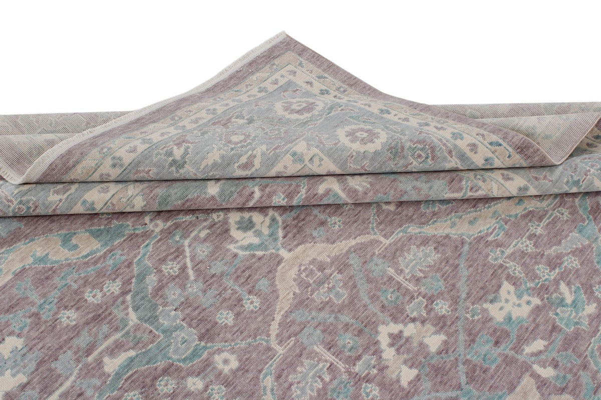 8x11 Purple and Blue Turkish Traditional Rug