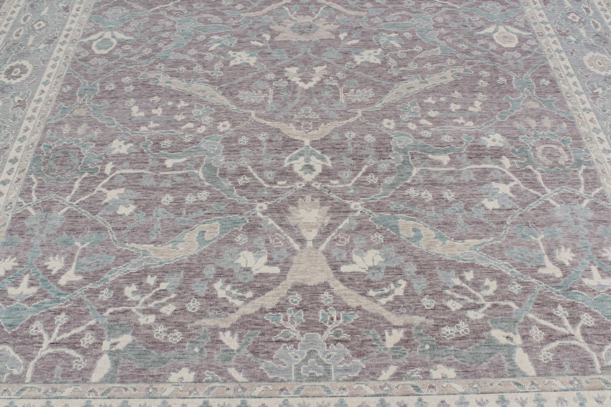 8x11 Purple and Blue Turkish Traditional Rug