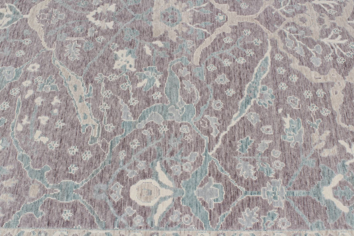 8x11 Purple and Blue Turkish Traditional Rug