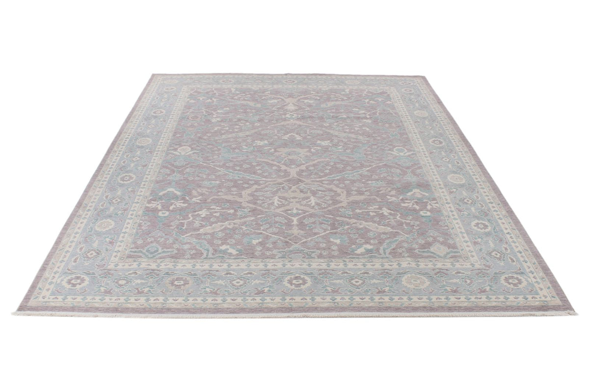 8x11 Purple and Blue Turkish Traditional Rug