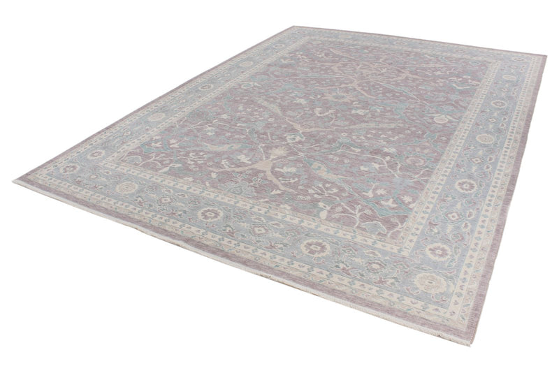 8x11 Purple and Blue Turkish Traditional Rug