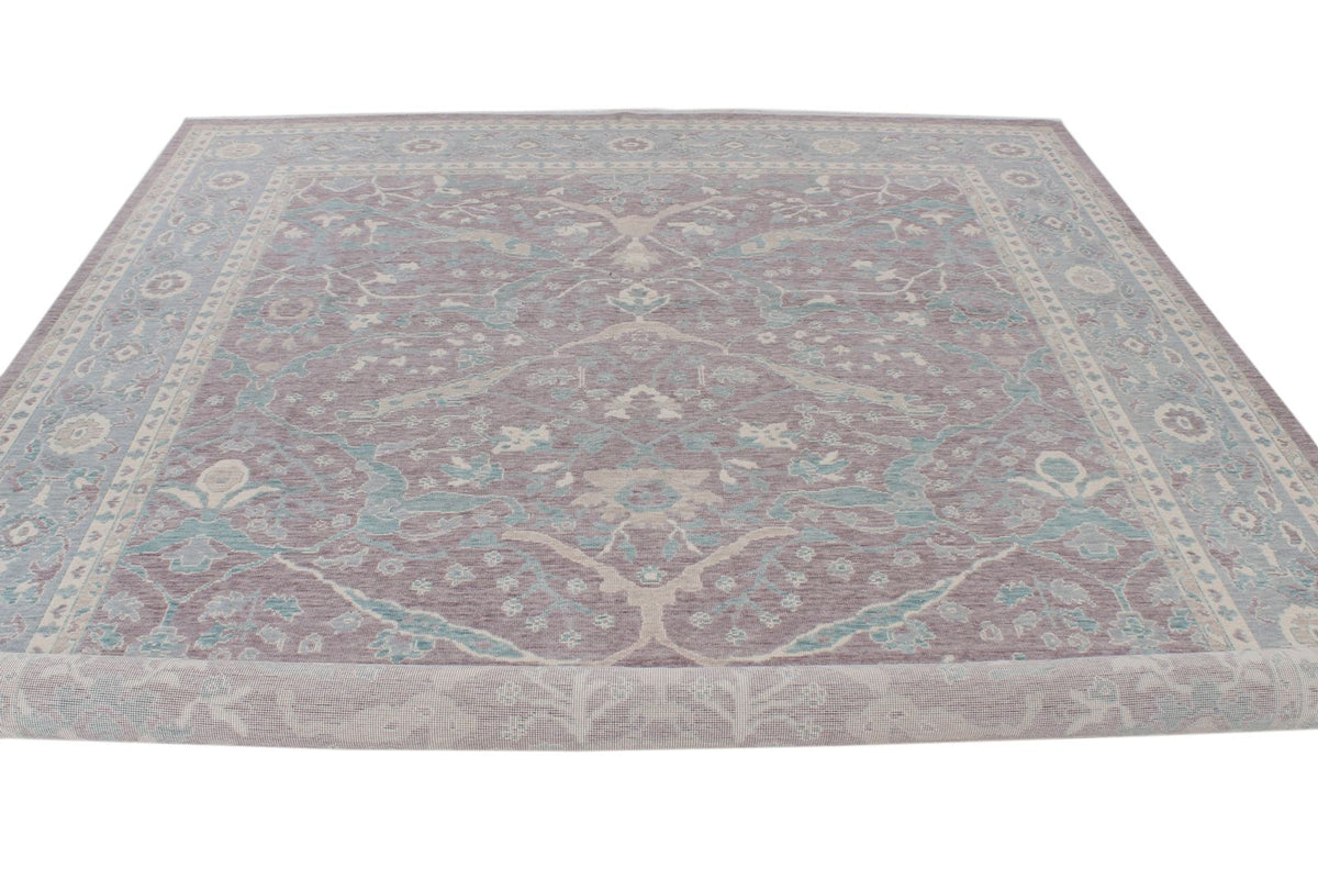 8x11 Purple and Blue Turkish Traditional Rug