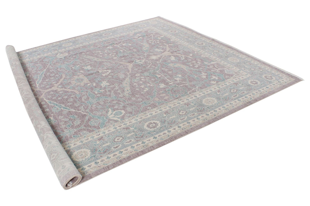 8x11 Purple and Blue Turkish Traditional Rug