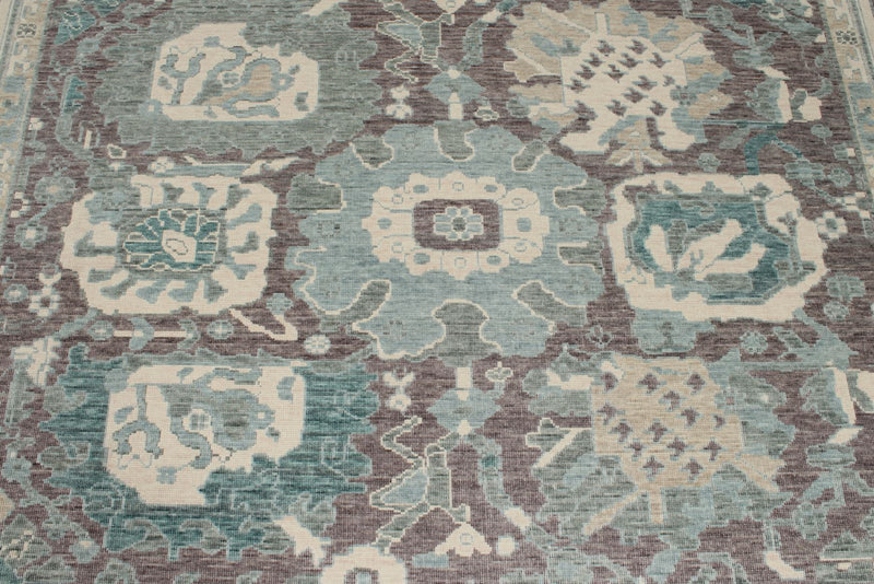 8x10 Purple and Ivory Turkish Traditional Rug