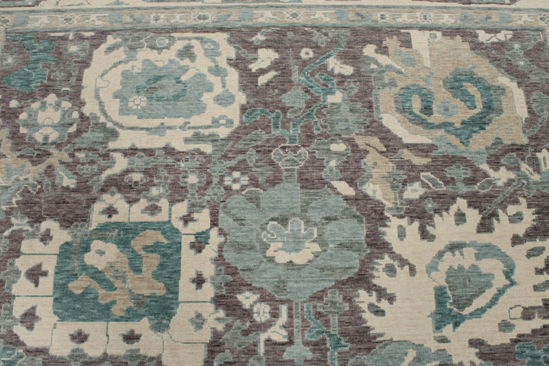 8x10 Purple and Ivory Turkish Traditional Rug