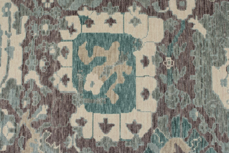 8x10 Purple and Ivory Turkish Traditional Rug