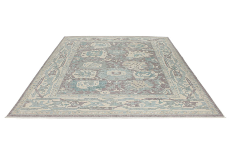 8x10 Purple and Ivory Turkish Traditional Rug