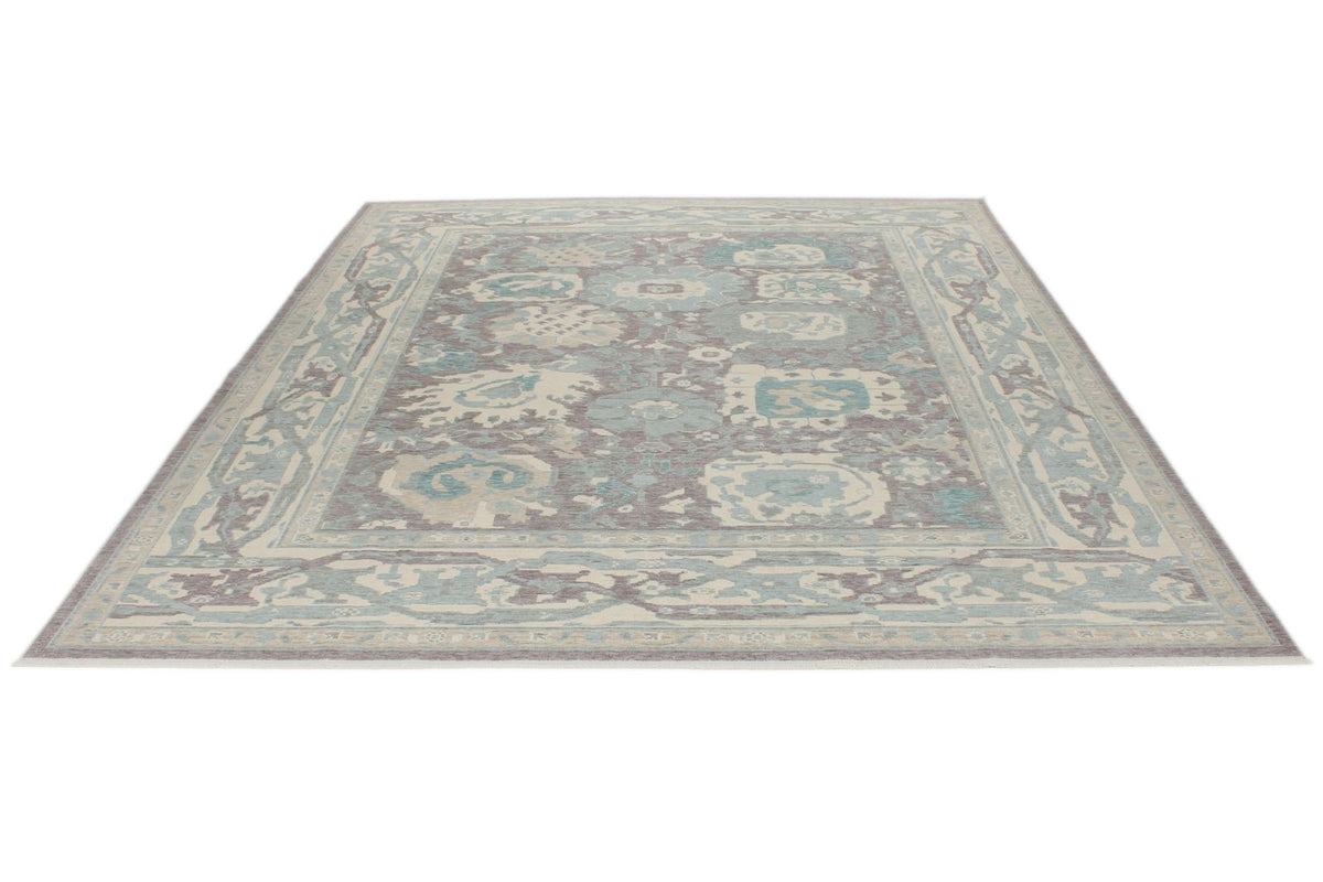 8x10 Purple and Ivory Turkish Traditional Rug