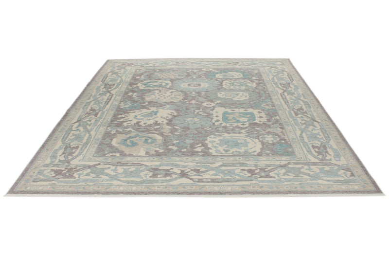 8x10 Purple and Ivory Turkish Traditional Rug