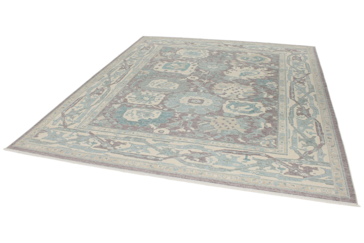 8x10 Purple and Ivory Turkish Traditional Rug