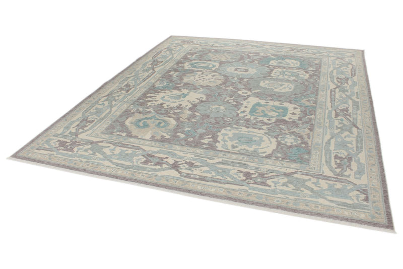 8x10 Purple and Ivory Turkish Traditional Rug