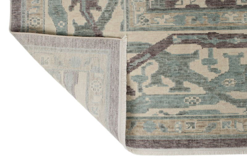 8x10 Purple and Ivory Turkish Traditional Rug
