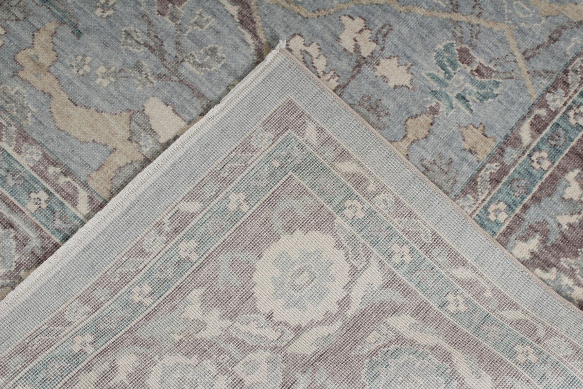 8x11 Blue and Purple Turkish Traditional Rug