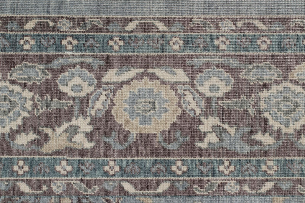 8x11 Blue and Purple Turkish Traditional Rug