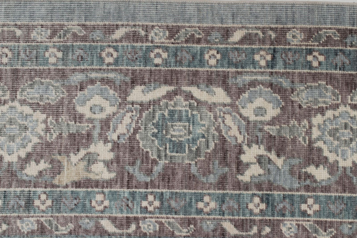 8x11 Blue and Purple Turkish Traditional Rug