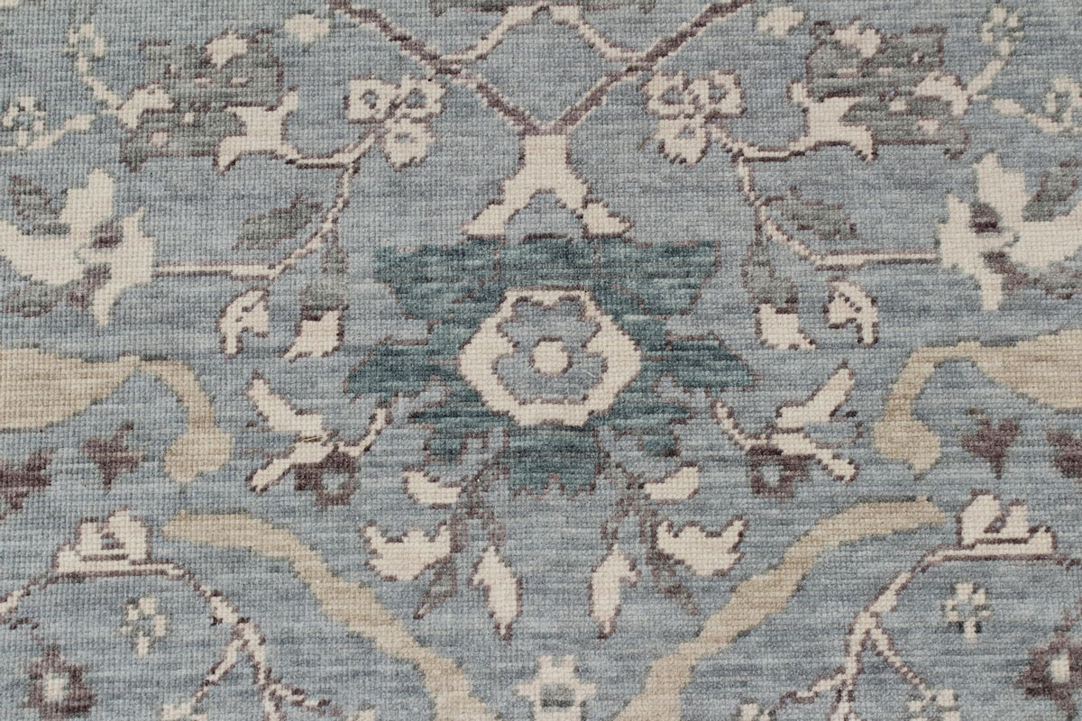 8x11 Blue and Purple Turkish Traditional Rug