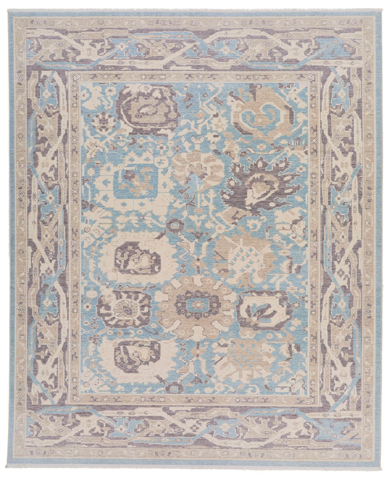 8x10 Blue and Purple Turkish Traditional Rug