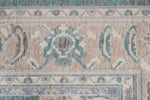 7x10 Green and Beige Turkish Traditional Rug